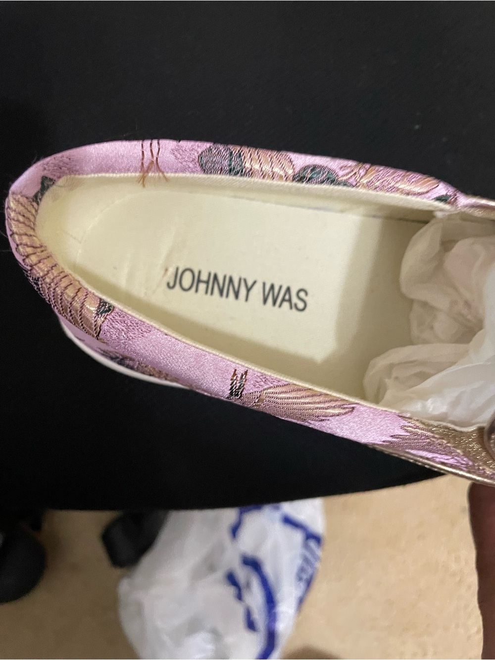 Johnny Was Crane slip on sneakers violet satin size 9 - Picture 3 of 5